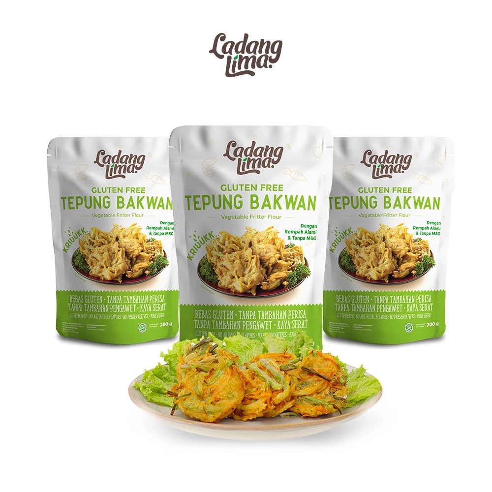 3 pcs - Tepung Bakwan 200g Gluten Free Ladang Lima
