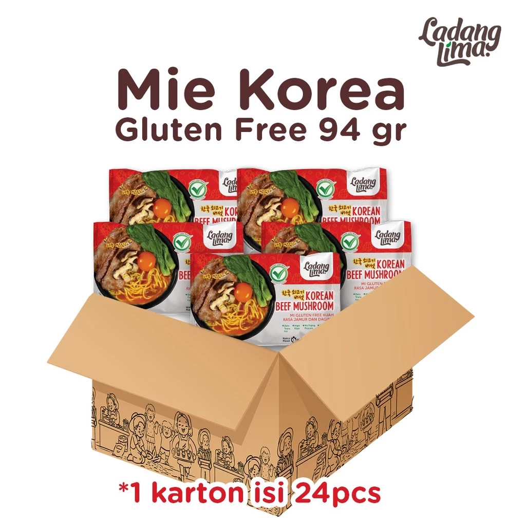 1 Karton - Mie Korea 94g - Gluten Free Ladang Lima