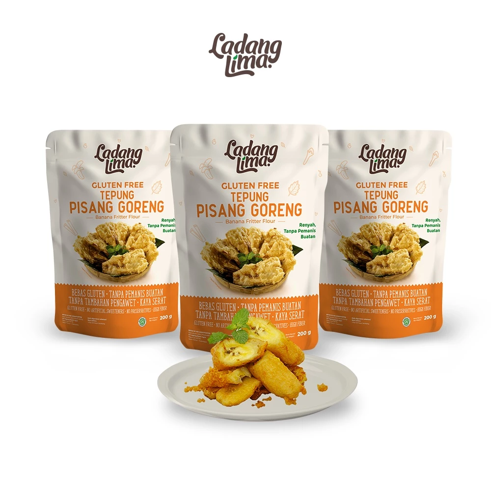 3 pcs - Tepung Pisang Goreng 200g Gluten Free Ladang Lima