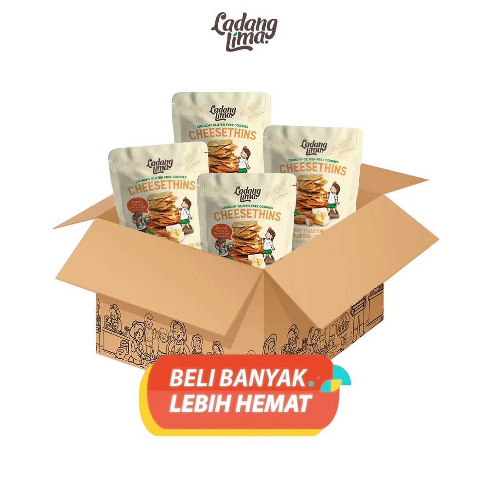 1 Karton - Cheesethins 80g Cookies Ladang Lima | Gluten Free Snack With Protein