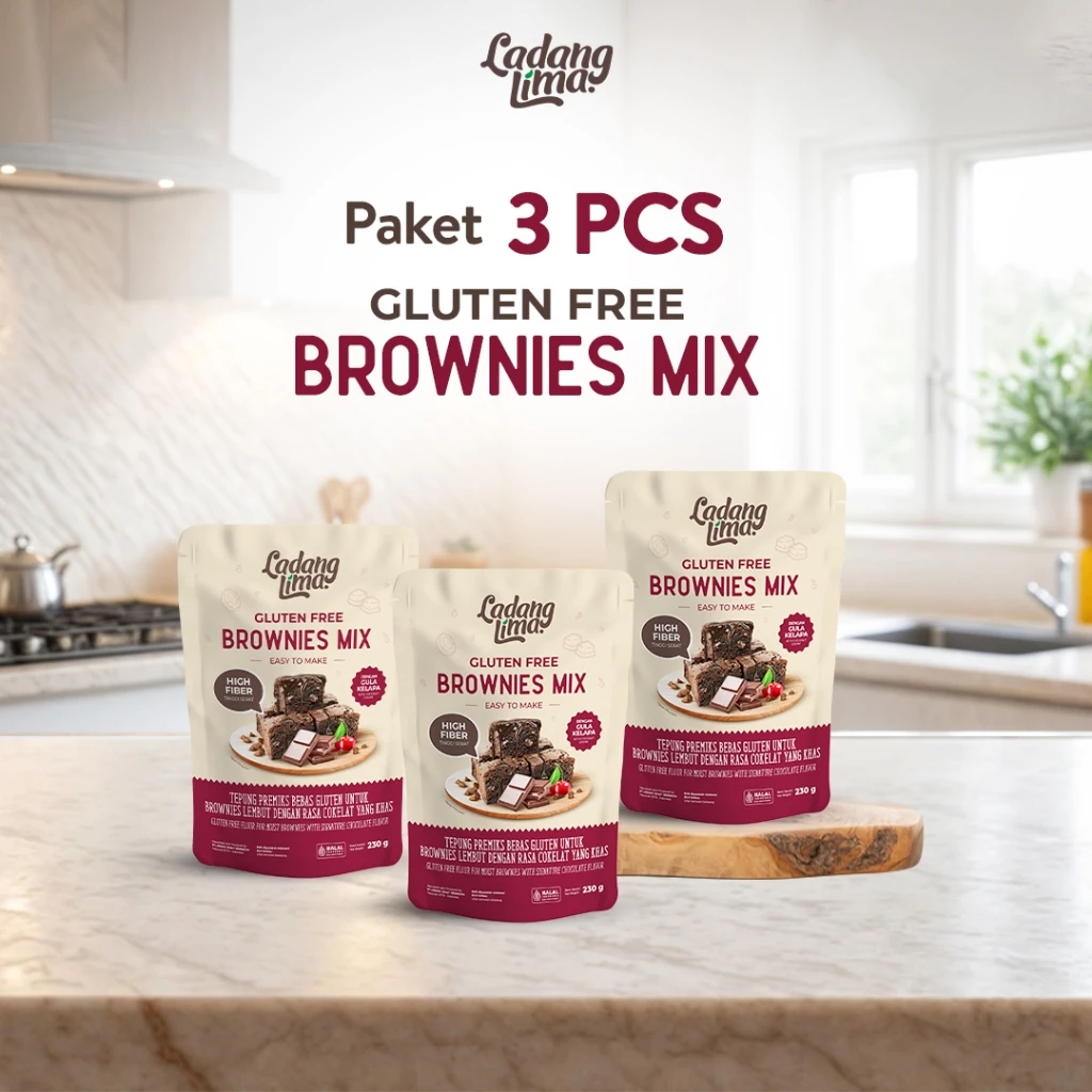 3 pcs Brownies Mix 230g Ladang Lima - Tepung Brownies Instant Gluten Free