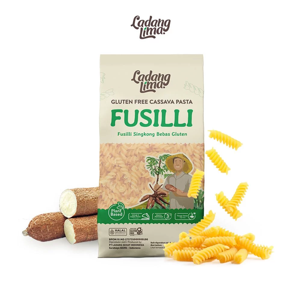 Pasta Fusilli 250gr – Cassava Pasta Gluten Free Ladang Lima
