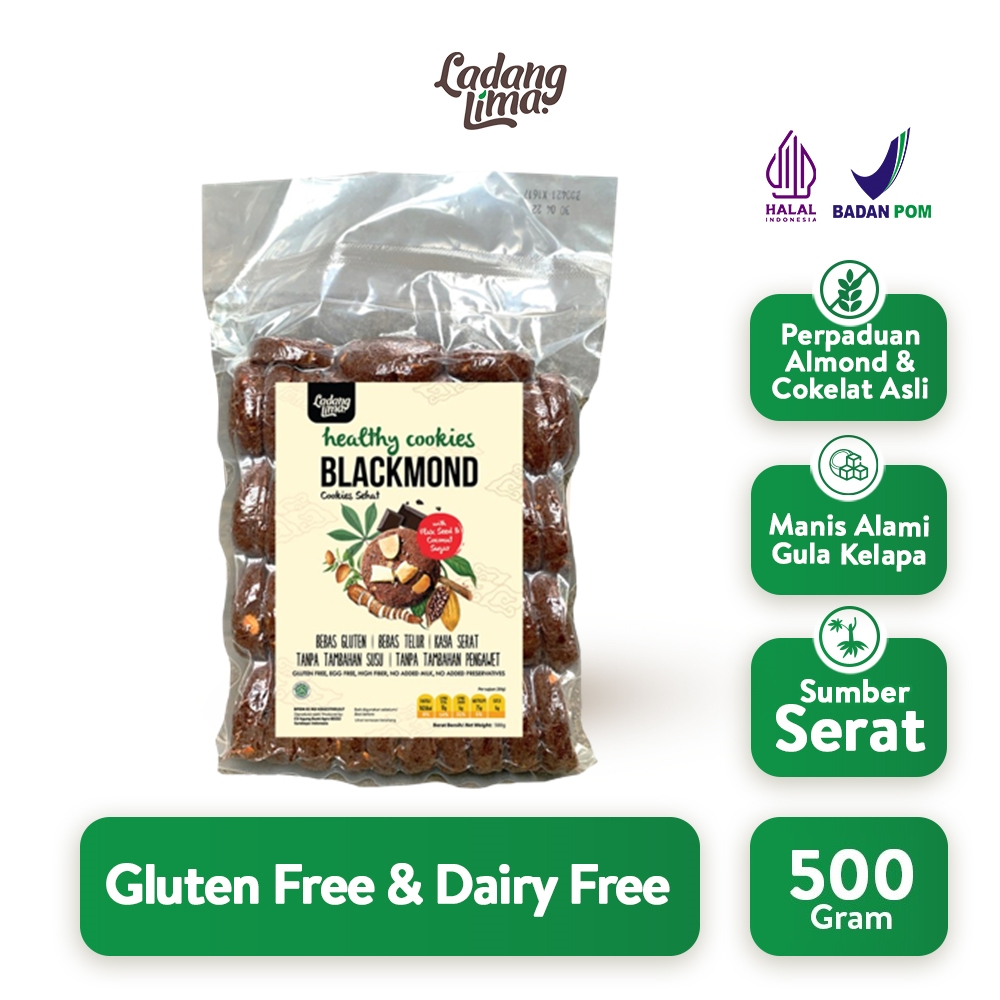 Blackmond 500gr - Cookies Snack Cokelat Almond Gluten Free With Protein Ladang Lima