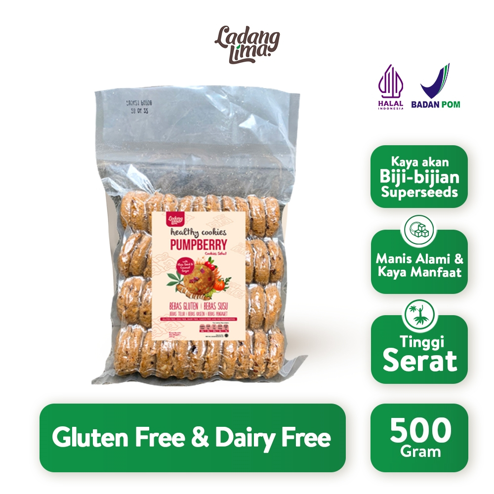 Pumpberry 500g - Cookies Gluten Free Ladang Lima | Healthy Cookies With Protein